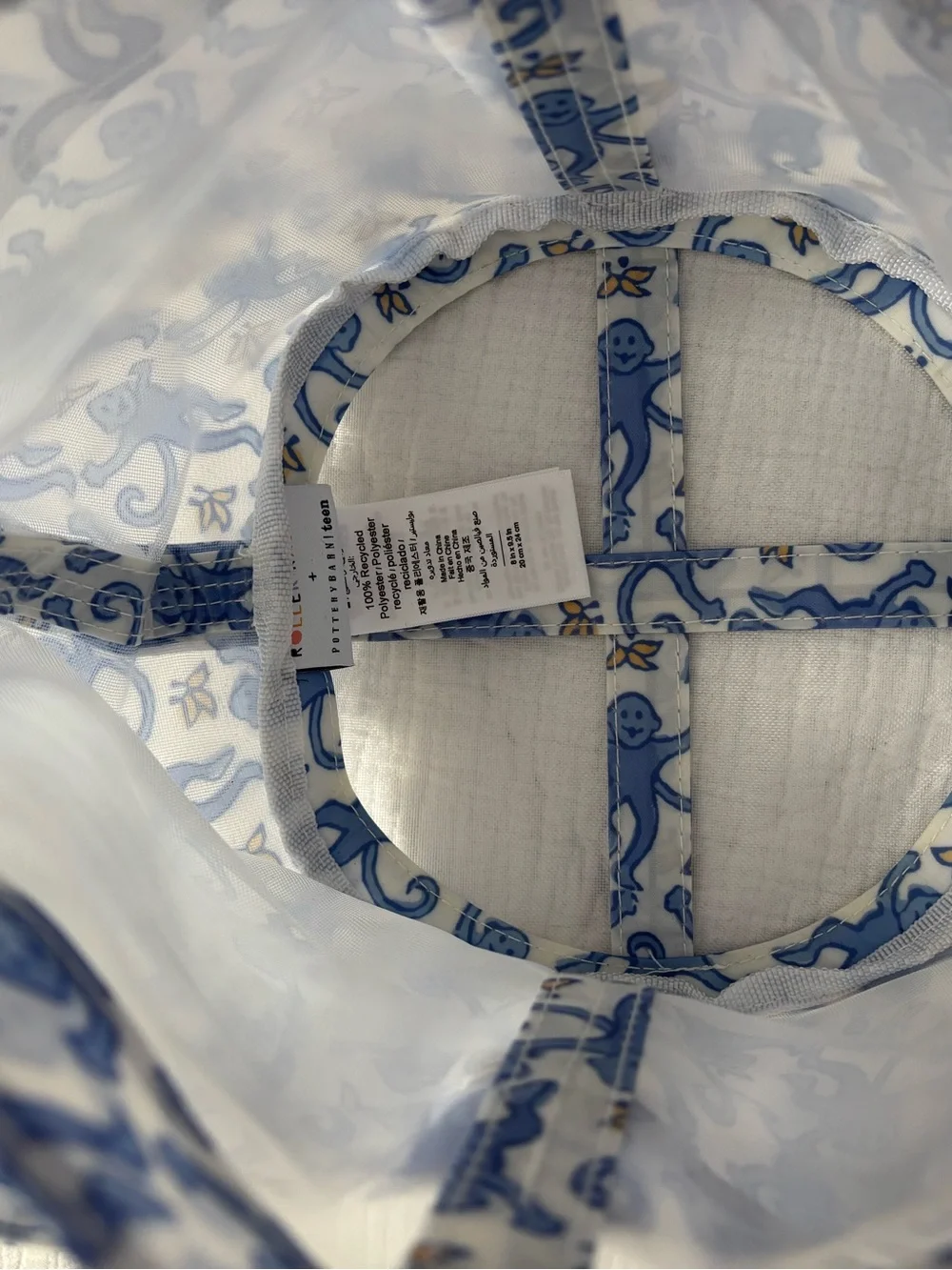 Roller Rabbit X Pottery Barn Teen / Monkey Shower Caddy in Cornflower Blue